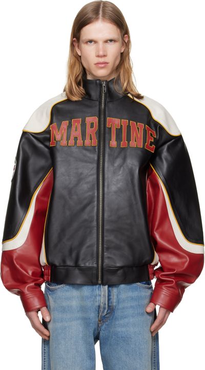 Martine Rose Martine Rose Black 'Special' Superbowl Leather Jacket
