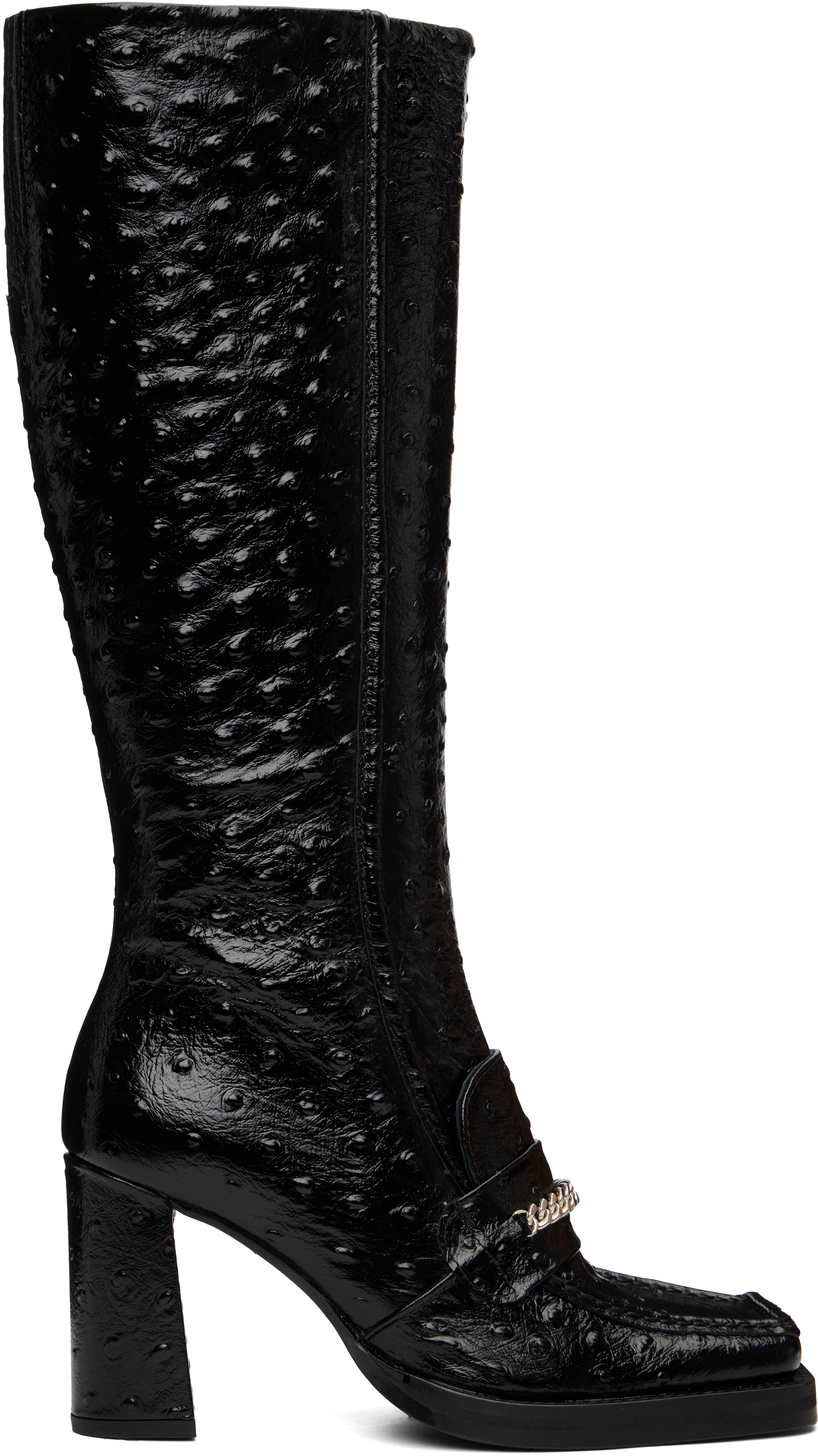 Martine Rose - Black Square Toe Heel Tall Boots