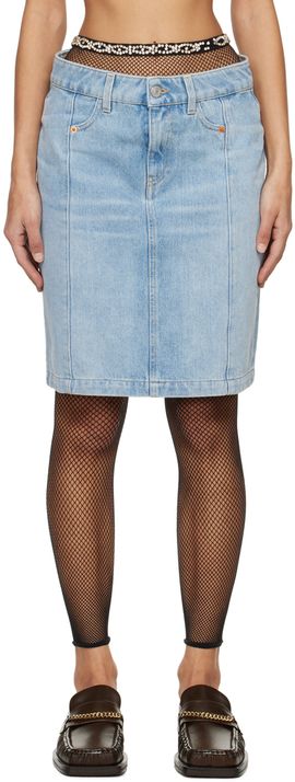 Martine Rose Martine Rose Blue Narrow Front Denim Miniskirt