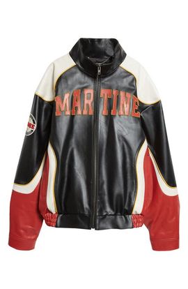 Martine Rose Martine Rose Bowl Game Oversize Colorblock Leather Jacket