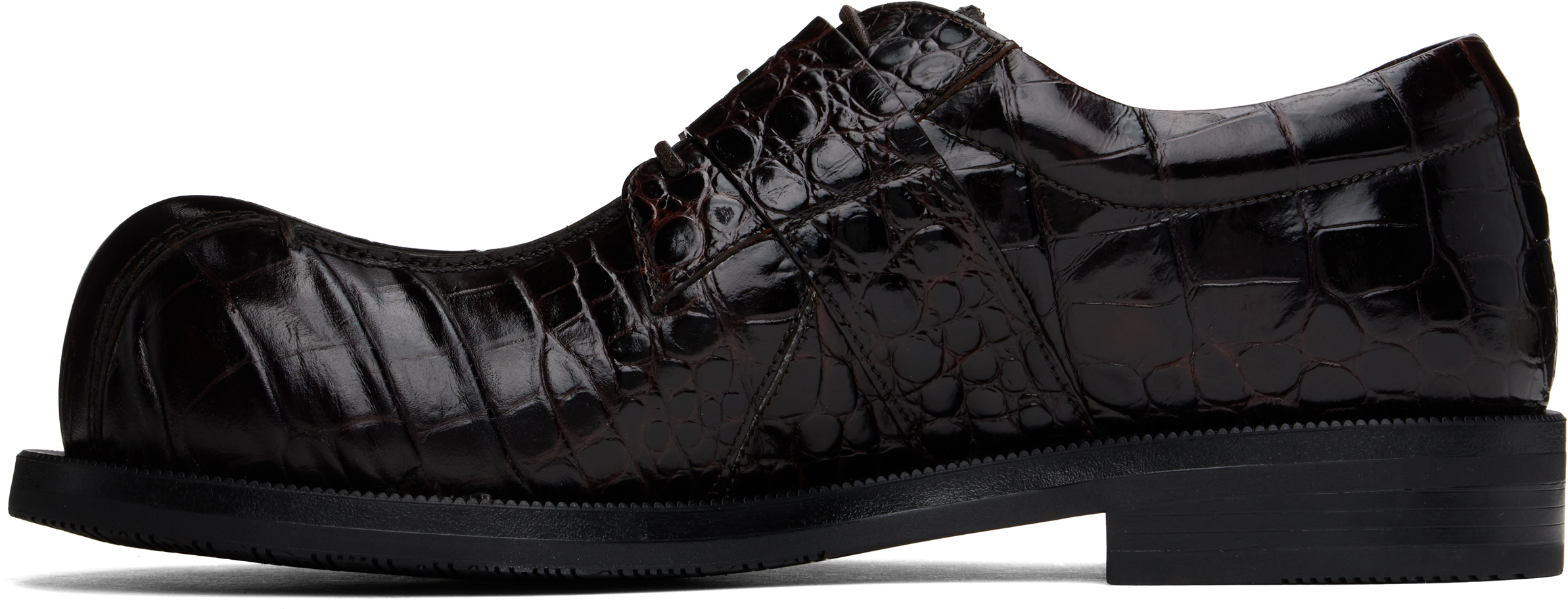 Martine Rose - Brown Bulb Toe Buckle Loafers