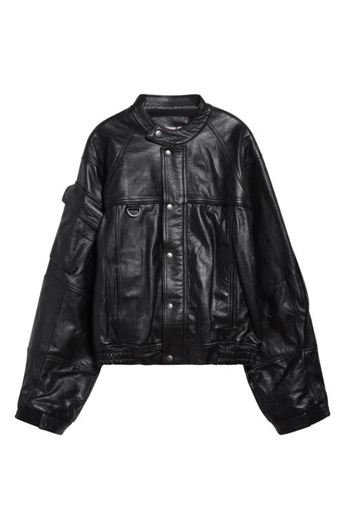 Martine Rose - Black Cropped Leather Jacket