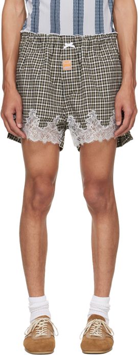 Martine Rose Martine Rose Khaki & Black French Knicker Shorts