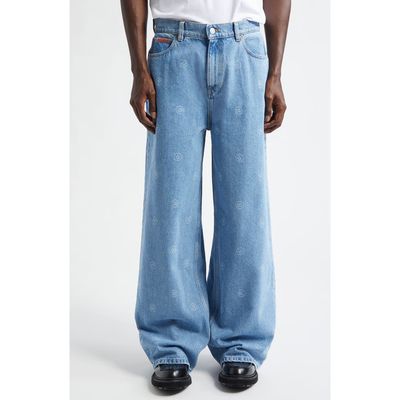 Martine Rose Martine Rose Logo Stamp Wide Leg Jeans
