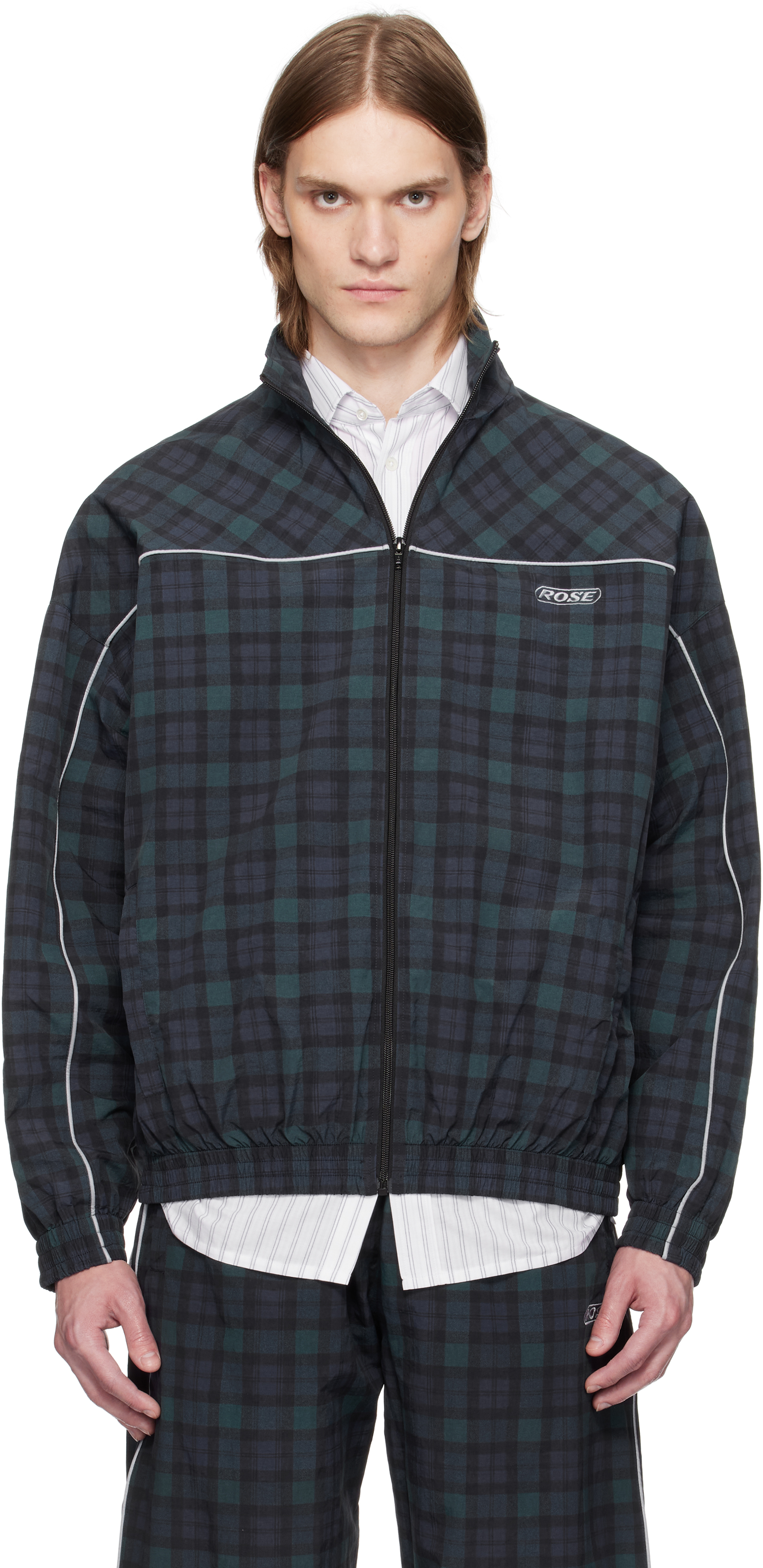 Martine Rose - Navy & Green Oversized Track Jacket