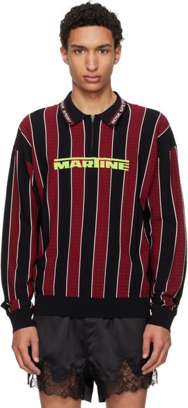 Martine Rose Martine Rose Red & Black Logo Polo