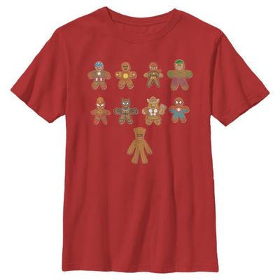 Marvel Boy's Marvel Christmas Gingerbread Cookie Avengers Graphic Tee