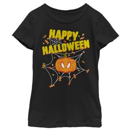 Marvel Girl's Marvel Spider-Man Jack-O'-Lantern Happy Halloween T-Shirt
