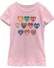 Marvel Girl's Marvel Superhero Hearts Graphic Tee - 1