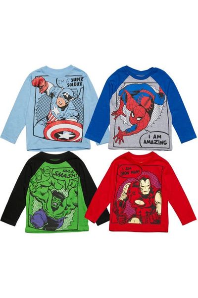 Marvel Marvel 4-pack Long Sleeve T-shirts (toddler, Little Kid & Big Kid)