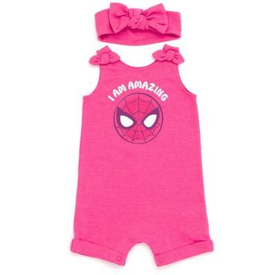 Marvel Marvel Spider-Man Avengers Sleeveless Romper Headband Set
