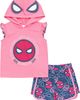 Marvel Marvel Spider-Man Cosplay 2-Piece Sleeveless Hoodie and Shorts Set - 1