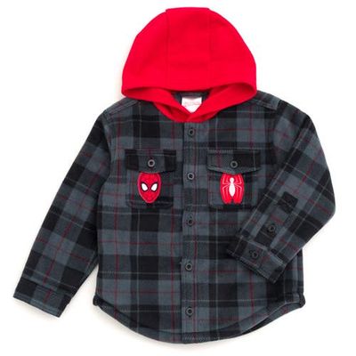 Marvel Marvel Spider-Man Fleece Hooded Shirt Jacket