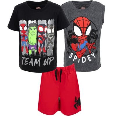 Marvel Marvel Spidey and His Amazing Friends 3pc Tank Top, Tee & Shorts Set