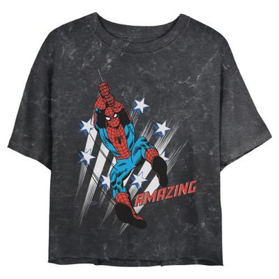 Marvel: Spider-Man Marvel: Spider-Man Junior's Marvel Spider-Man Amazing Stars Pose Graphic T-Shirt