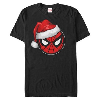 Marvel: Spider-Man Marvel: Spider-Man Men's Masked Hero Santa Hat Icon Short Sleeve Graphic T-Shirt