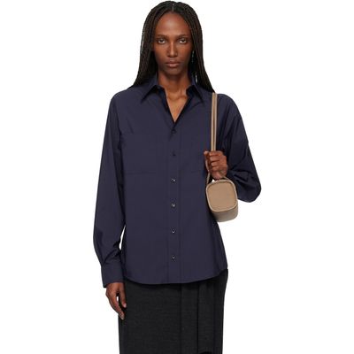 Maryam Nassir Zadeh Maryam Nassir Zadeh Navy Arlos Button Up Shirt