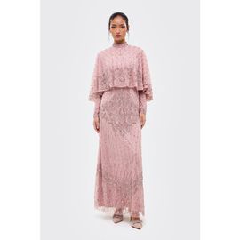 MARYISA MARYISA Modest Cape Embellished Sequins Gown