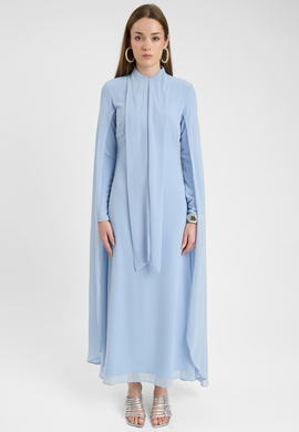 MARYISA MARYISA Modest Chiffon Dress Maxi With Cape Style