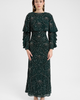 MARYISA MARYISA Modest Embellished Sequin Beaded Dress Maxi With Cape Style Top - 1
