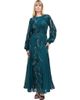 MARYISA MARYISA Modest Embellished Sequin Beaded Maxi Dress With Cuff Sleeves - 1