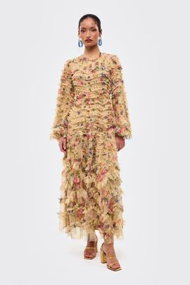 MARYISA MARYISA Modest Floral Ruffle Dress