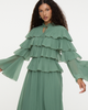 MARYISA MARYISA Modest Ruffle Chiffon Dress Maxi With Designer Sleeve - 2