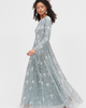 MARYISA MARYISA Occasion Modest Embellished Sequin Beaded Floral Evening Maxi Dress - 4