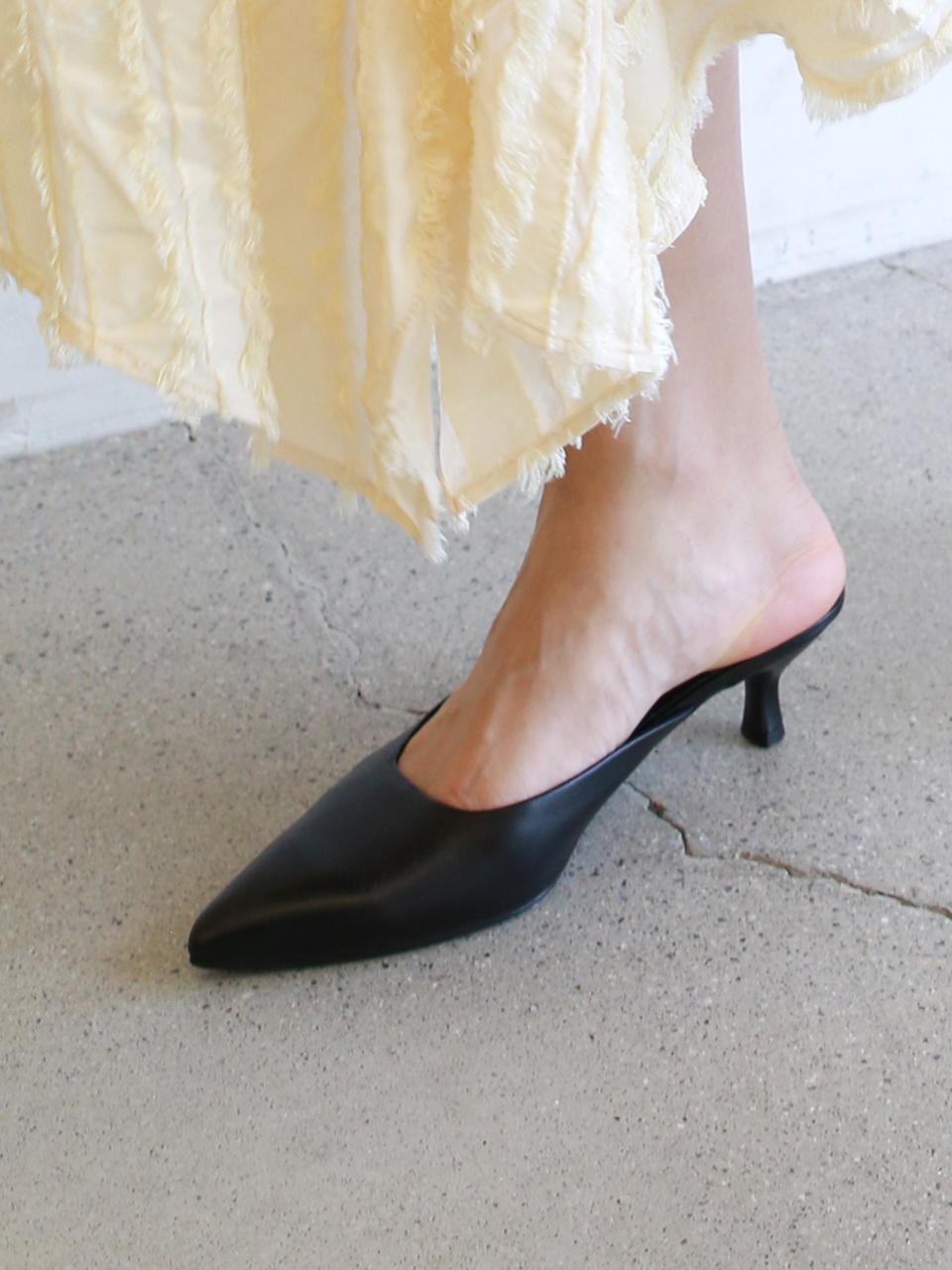 MARYRINGO Jane Point Mule_Leather Black
