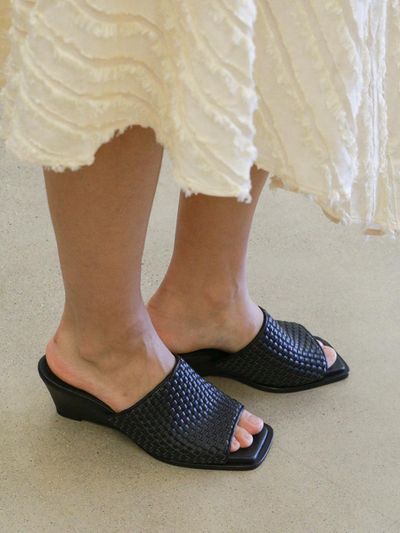 MARYRINGO Jane Simple Wedge Mule_Mesh Black