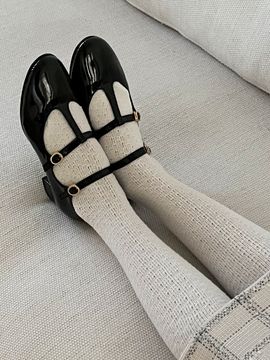 MARYRINGO Susan 2 Strap Mary Jane Flats_ Black