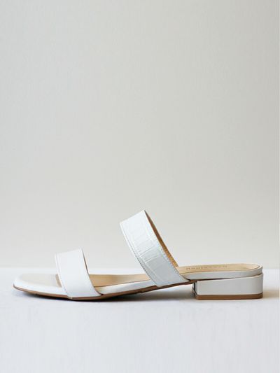MARYRINGO Two Strap Slides - White