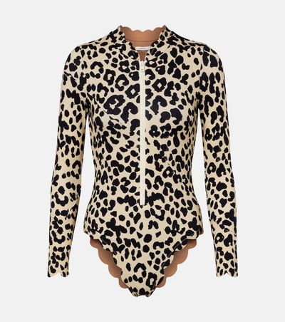 Marysia Marysia Northsea leopard-print rashguard swimsuit