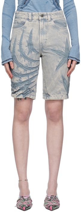 Masha Popova Masha Popova SSENSE Exclusive Blue Denim Shorts