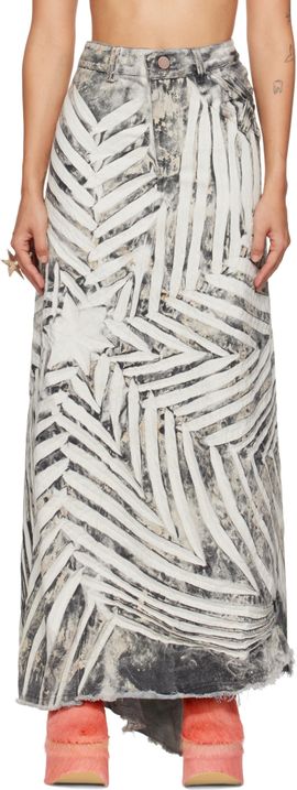 Masha Popova Masha Popova SSENSE Exclusive White & Black Denim Maxi Skirt