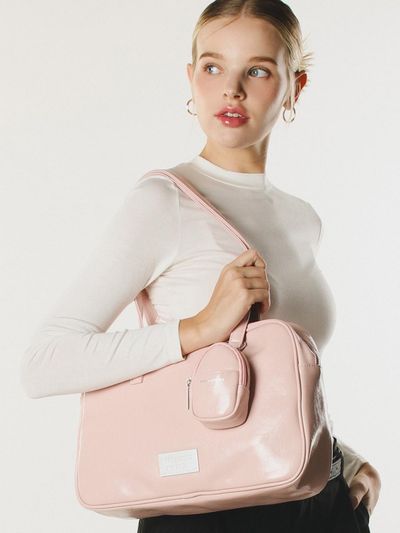 Masmarulez 304 leather pouch shoulder bag _ Pink