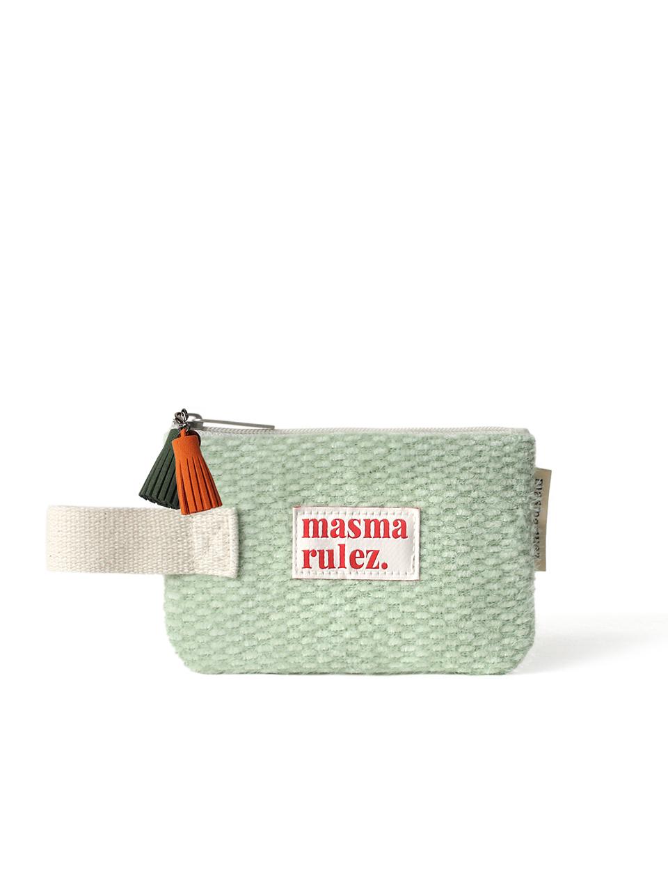 Masmarulez Chenille Compact Mini Strap Pouch [Baby Green]