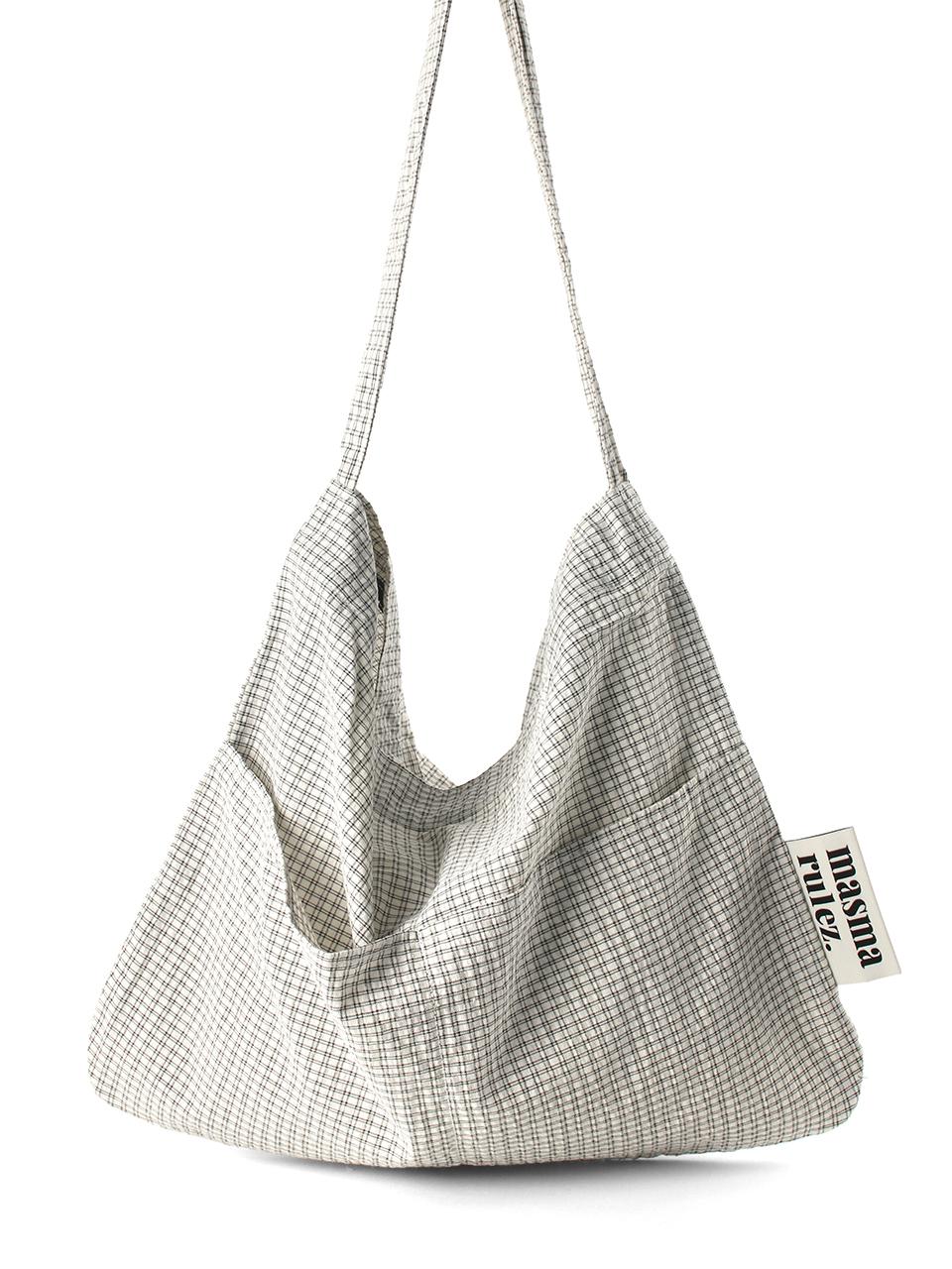 Masmarulez Fur Eco Cozy Check Bag [Ivory]