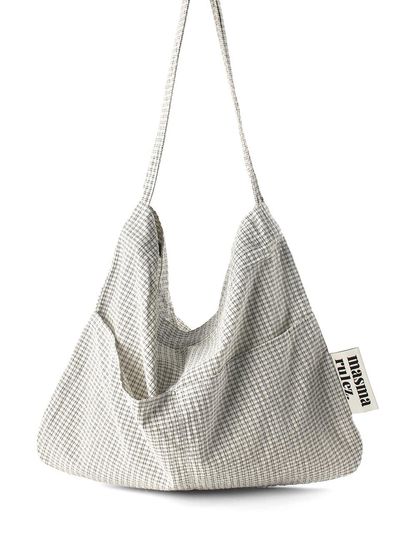 Masmarulez Fur Eco Cozy Check Bag [Ivory]