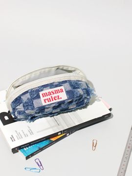 Masmarulez Hapoom pencil cosmetic pouch _ Rough Denim