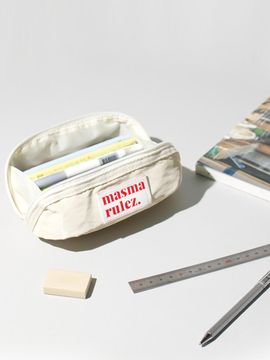 Masmarulez Hapoom pencil cosmetic pouch_ Glittery beige