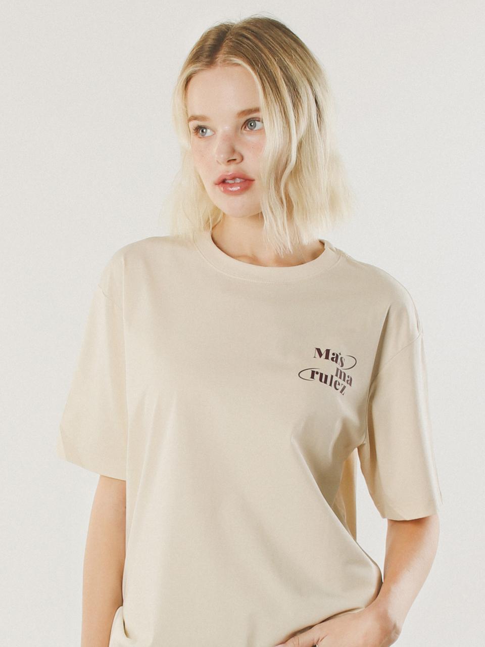 Masmarulez mars planet cool cotton T-shirt _Beige
