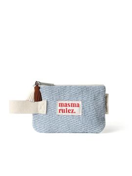 Masmarulez Mini Strap Chenille Pouch [Baby Blue]
