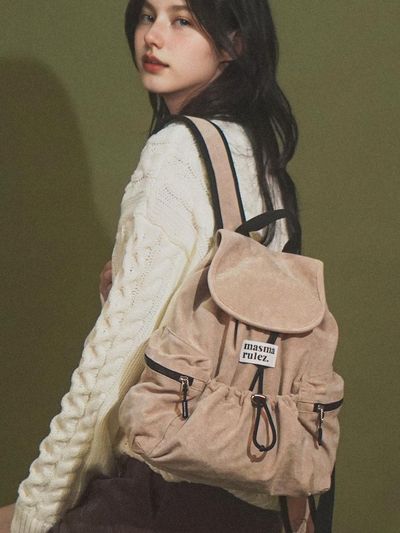 Masmarulez mini ver. Suede flap backpack _ Beige