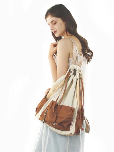 Masmarulez Mixed Easy Draw Backpack [Orange beige]