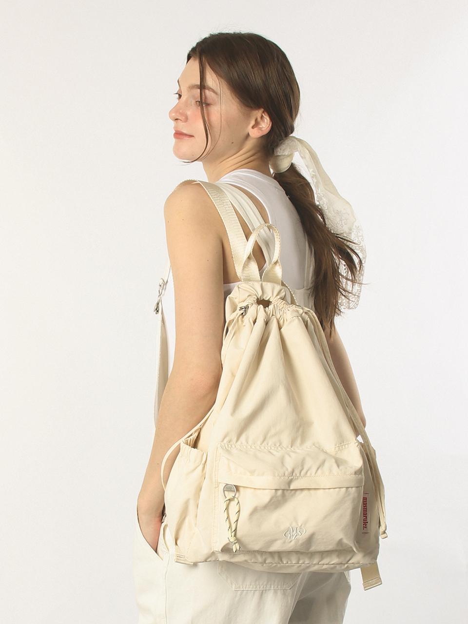 Masmarulez Mixed Easy Draw Backpack [Pure cream]