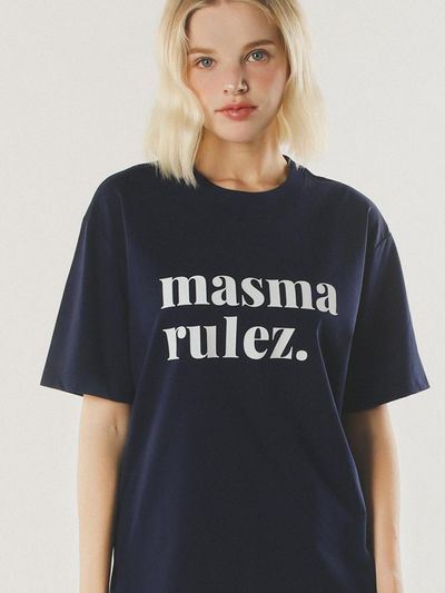Masmarulez MSMRZ cool cotton T-shirt_Navy/white
