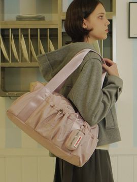 Masmarulez [Pouch set] glossy shoulder duffel bag _purpl pink