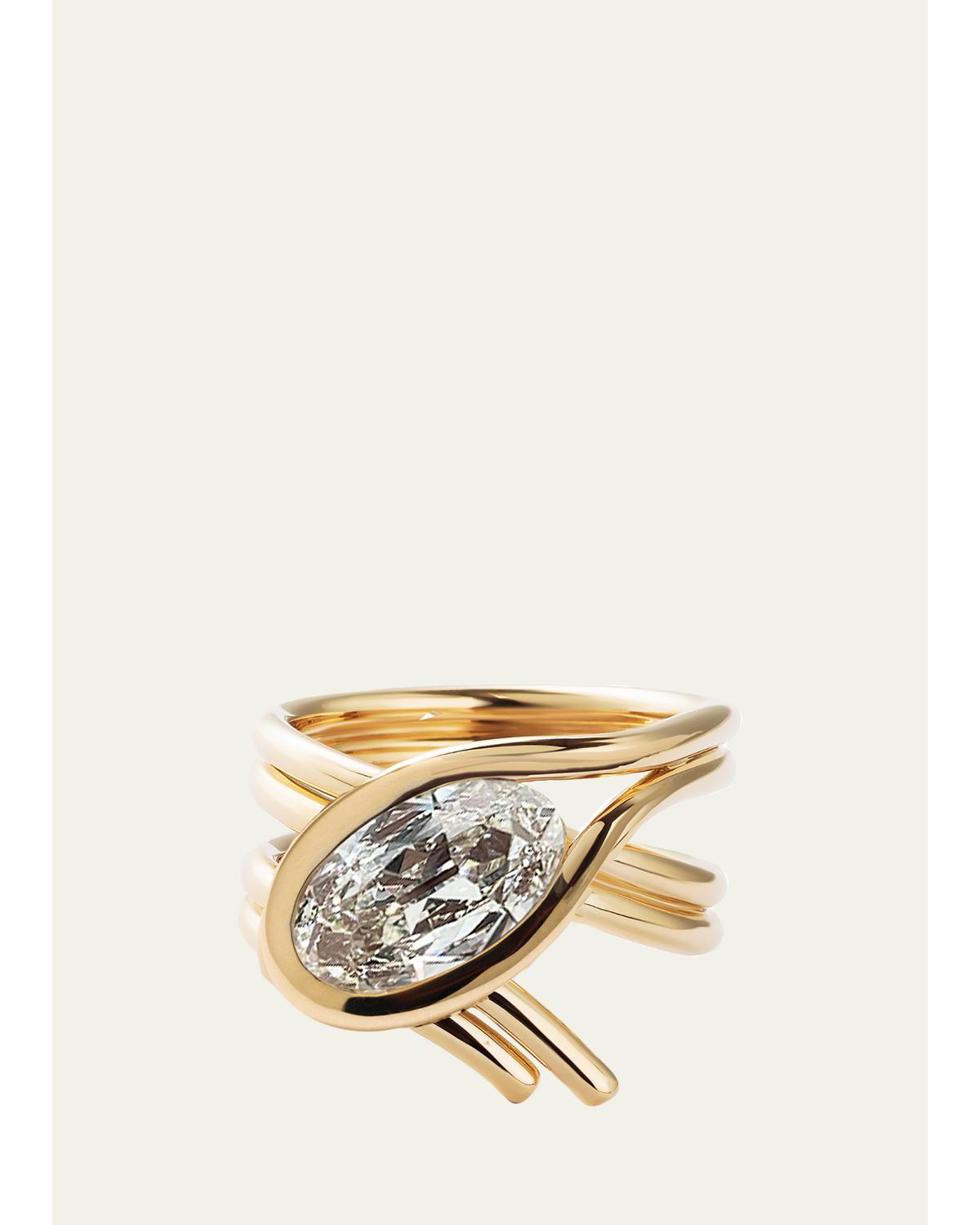 Mason and Books 14K Drapped Lasso Ring with Diamond