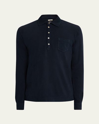 Massimo Alba Men's Pique Cotton and Cashmere Long-Sleeve Polo Shirt